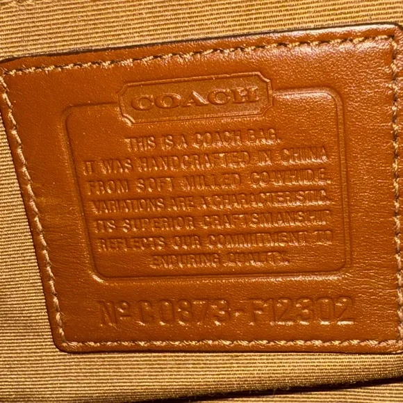 Vintage Y2K Coach Soho Pebbled Leather Small Hand Bag Cream Brown Purse F12302 - Picture 4 of 16